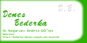 denes bederka business card